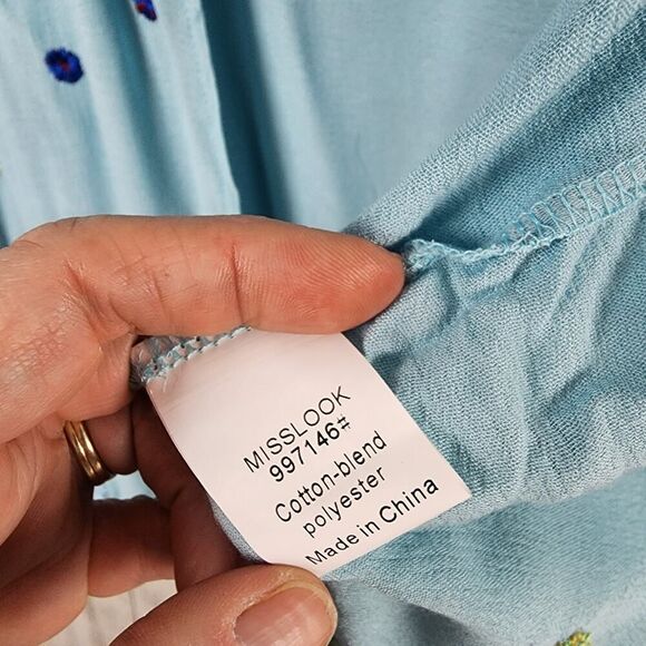 MissLook Floral Embroidered Lace Cardigan Blue Size XL - Picture 7 of 12